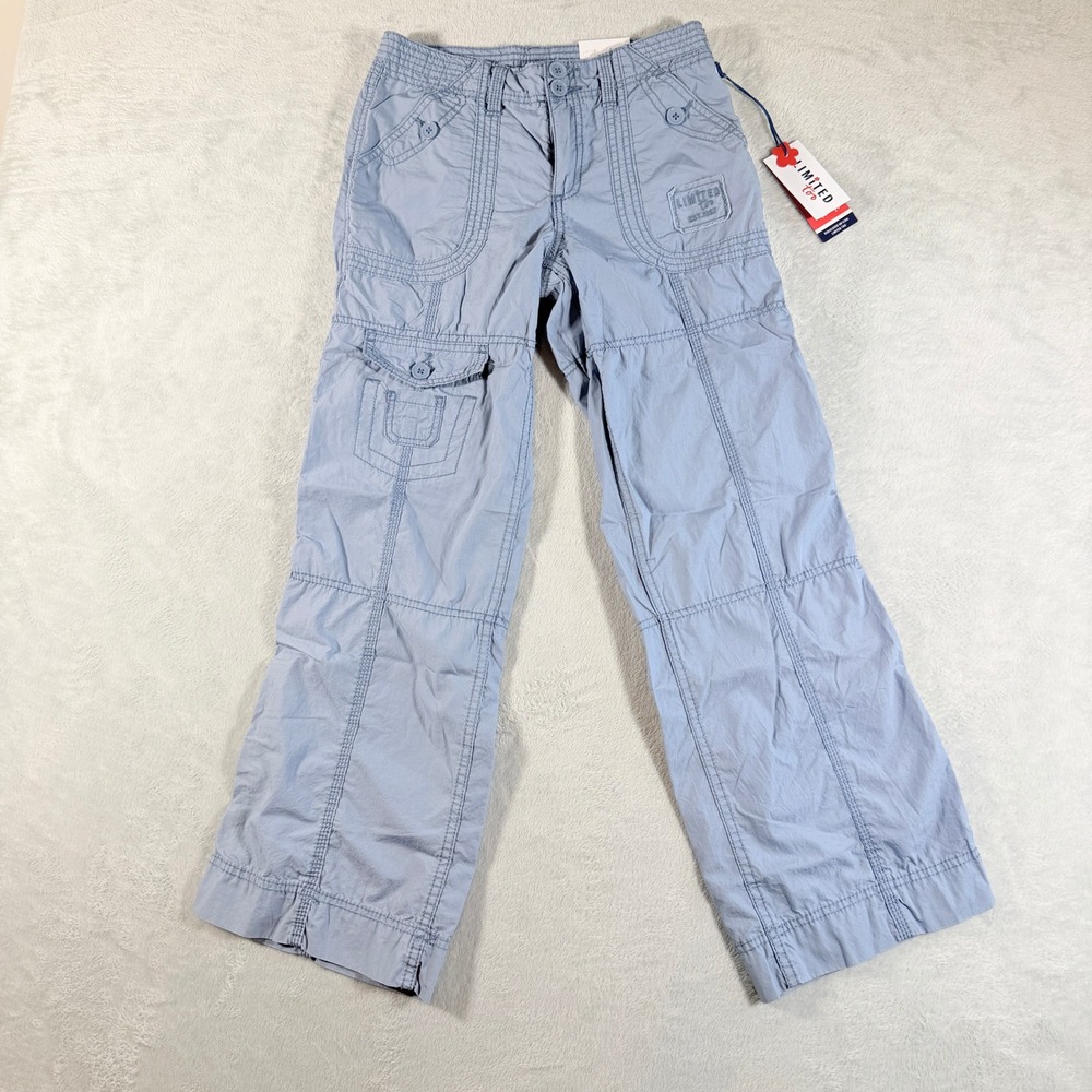 Limited‎ Too Girls 12 Cargo Pants Medium Wash Blue Utility Pocket Cotton NWT